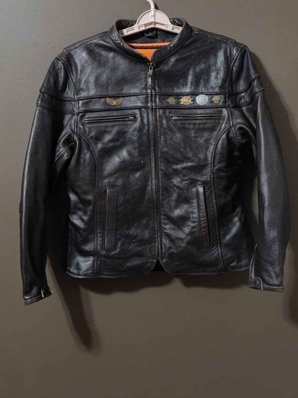 First Manufacturing Women's Maiden Motorcycle Lined Brown Leather Jacket Large
